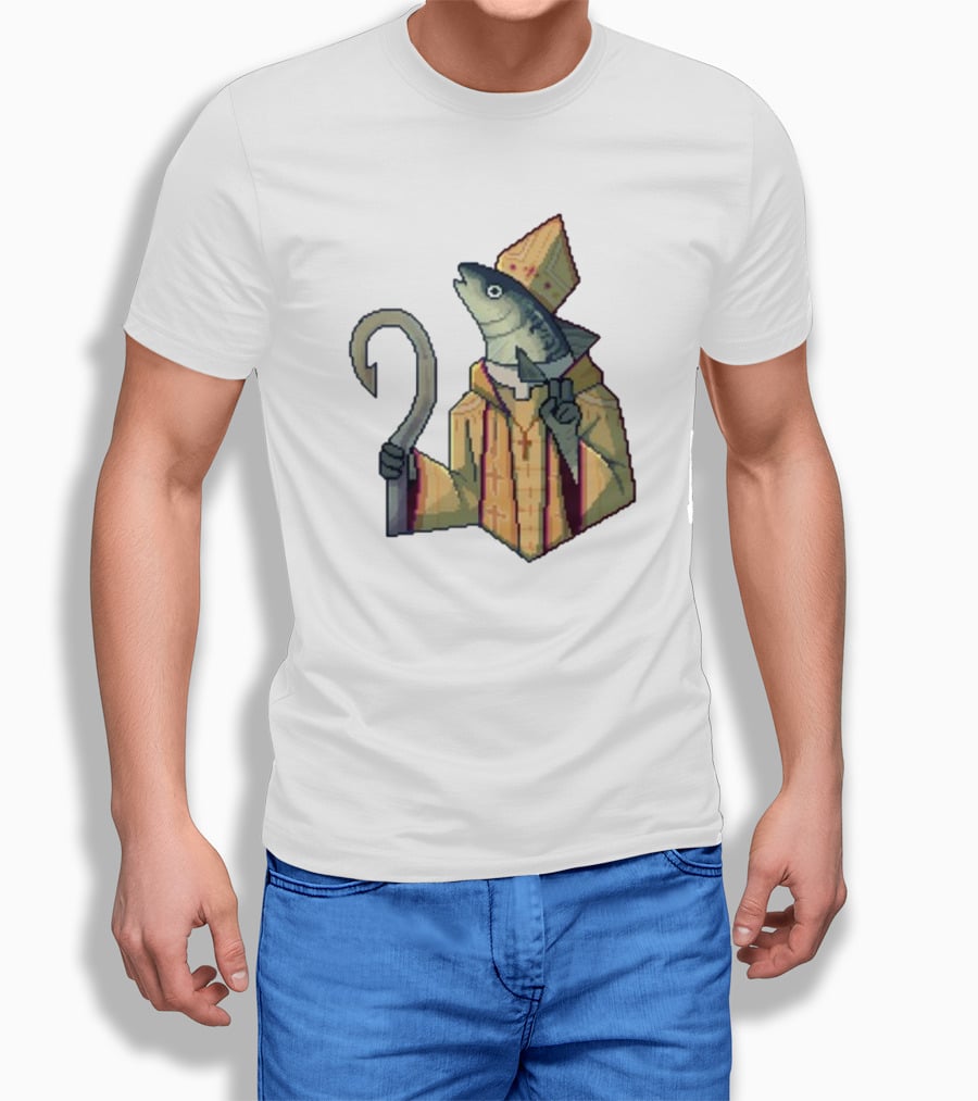 May Could Be With You Holy Mackerel Fish Bishop Pixel T-Shirt