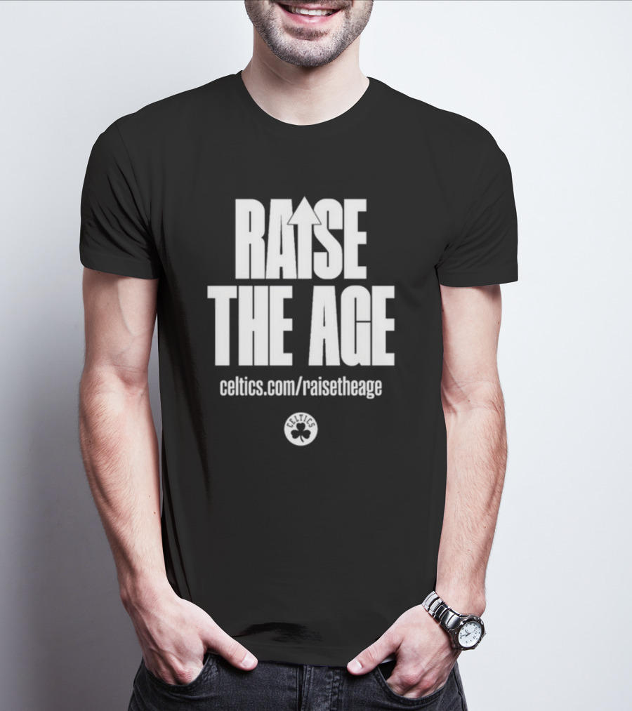 Jayson Tatum Celtics Raise The Age Campaign Celtics.com/raisetheage T-Shirt