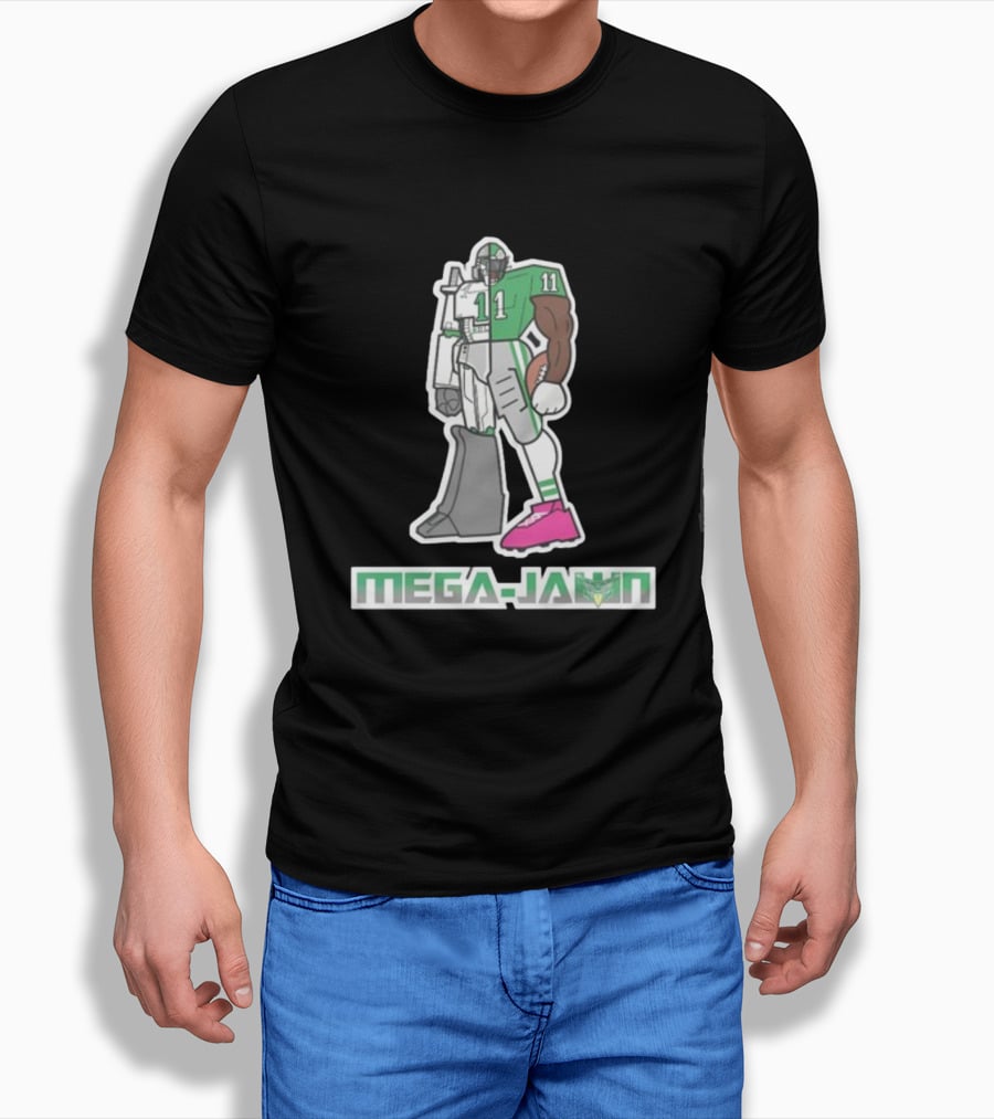 Phillygoat Mega-Jawn Football Robot Player 11 Green Pink Cleat T-Shirt