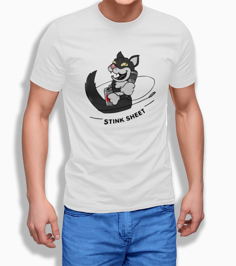 Podcast Psy Op Division Cat With Microphone And Spray Can Stink Sheet T-Shirt