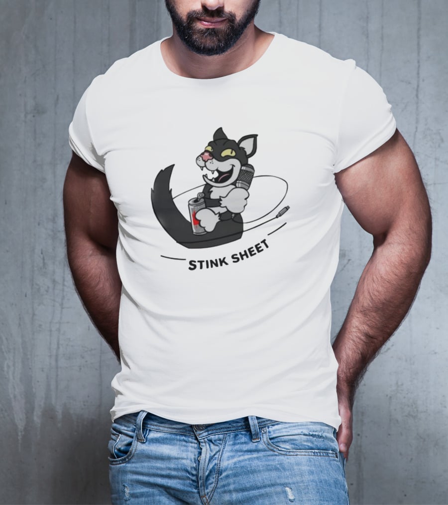 Podcast Psy Op Division Cat With Microphone And Spray Can Stink Sheet T-Shirt