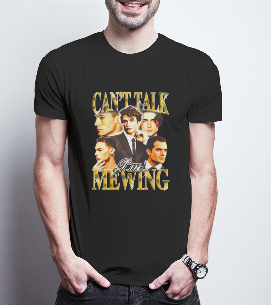 Can't Talk I'm Mewing Male Icons T-Shirt