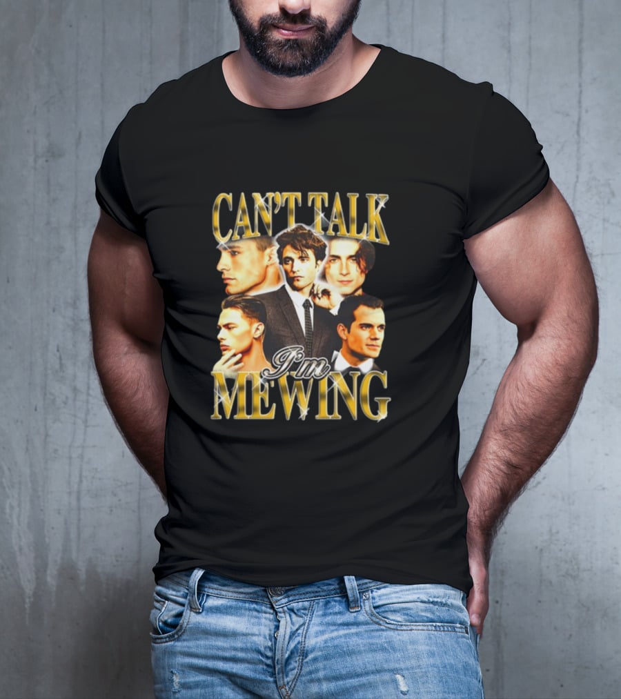 Can't Talk I'm Mewing Male Icons T-Shirt