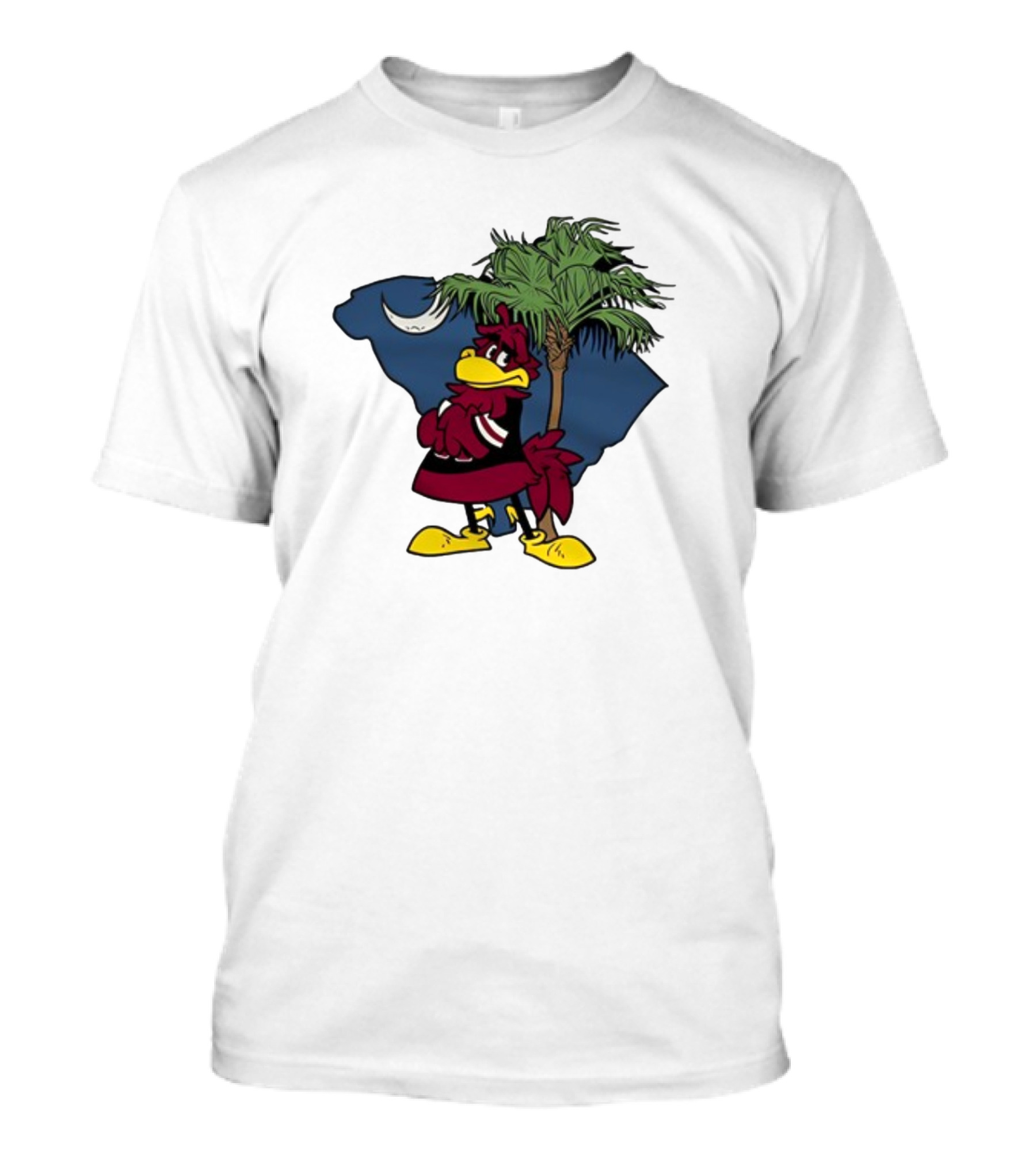 South Carolina Gamecock With Palmetto And Crescent Moon T-Shirt