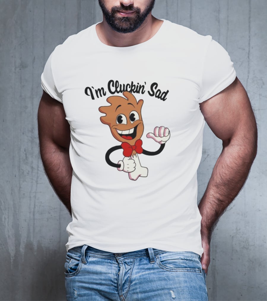 I'm Cluckin' Sad Cartoon Drumstick Character Bow Tie T-Shirt