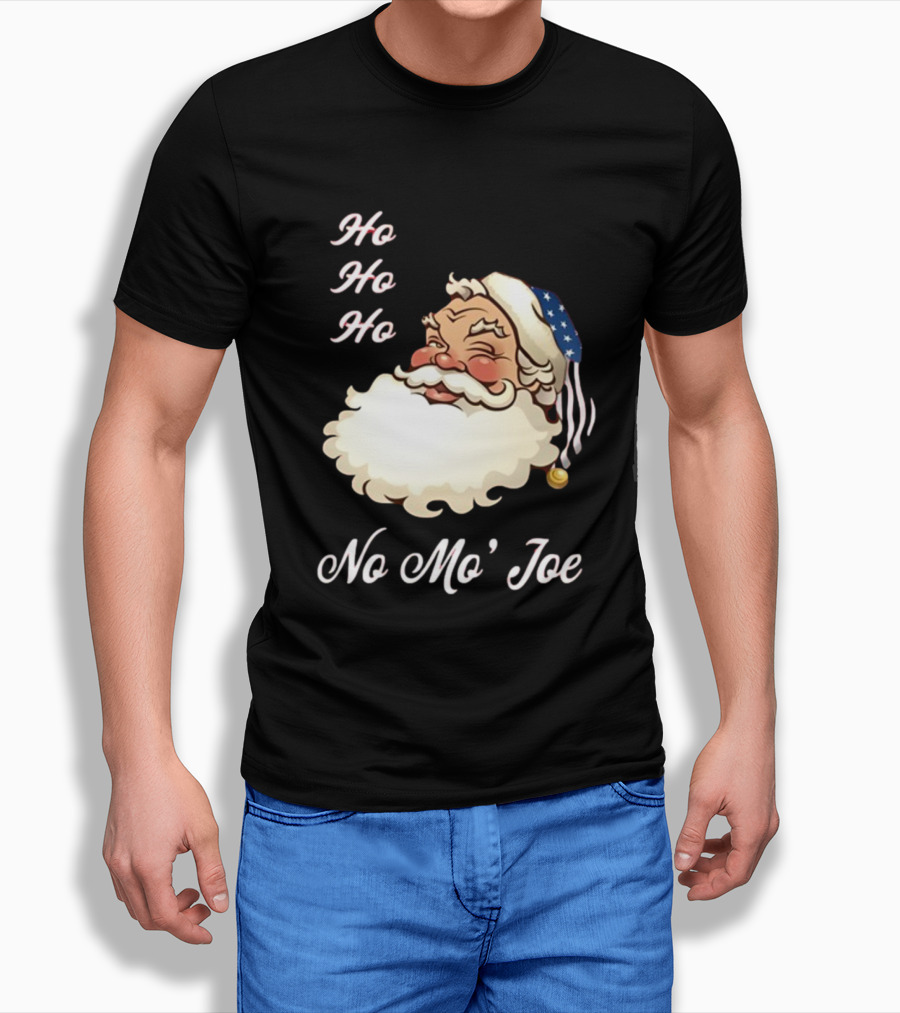Ho Ho Ho No Mo’ Joe Patriotic Santa Hat Winking Santa T-Shirt