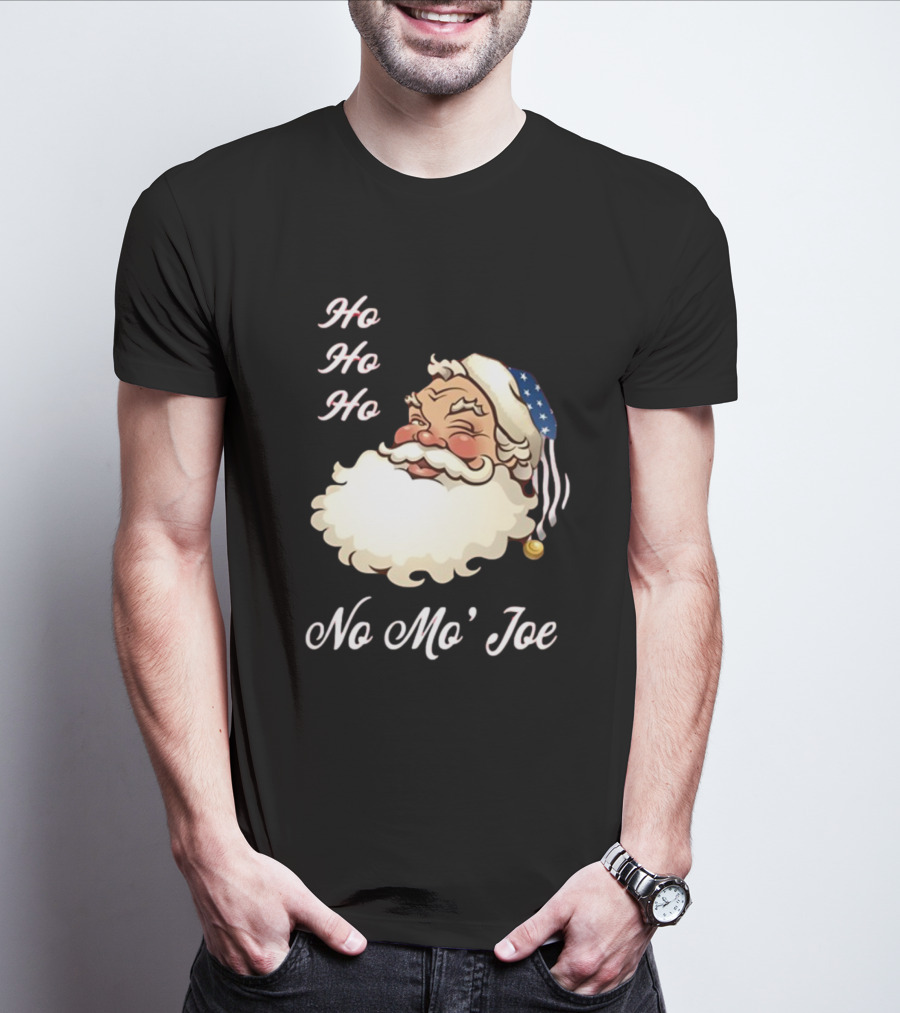 Ho Ho Ho No Mo’ Joe Patriotic Santa Hat Winking Santa T-Shirt