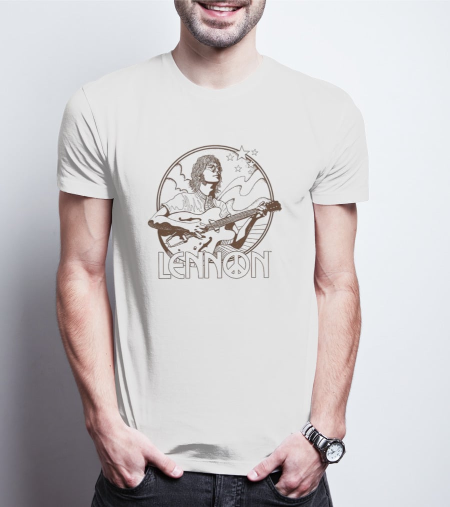 Lennon Guitar Peace Icon Stars T-Shirt
