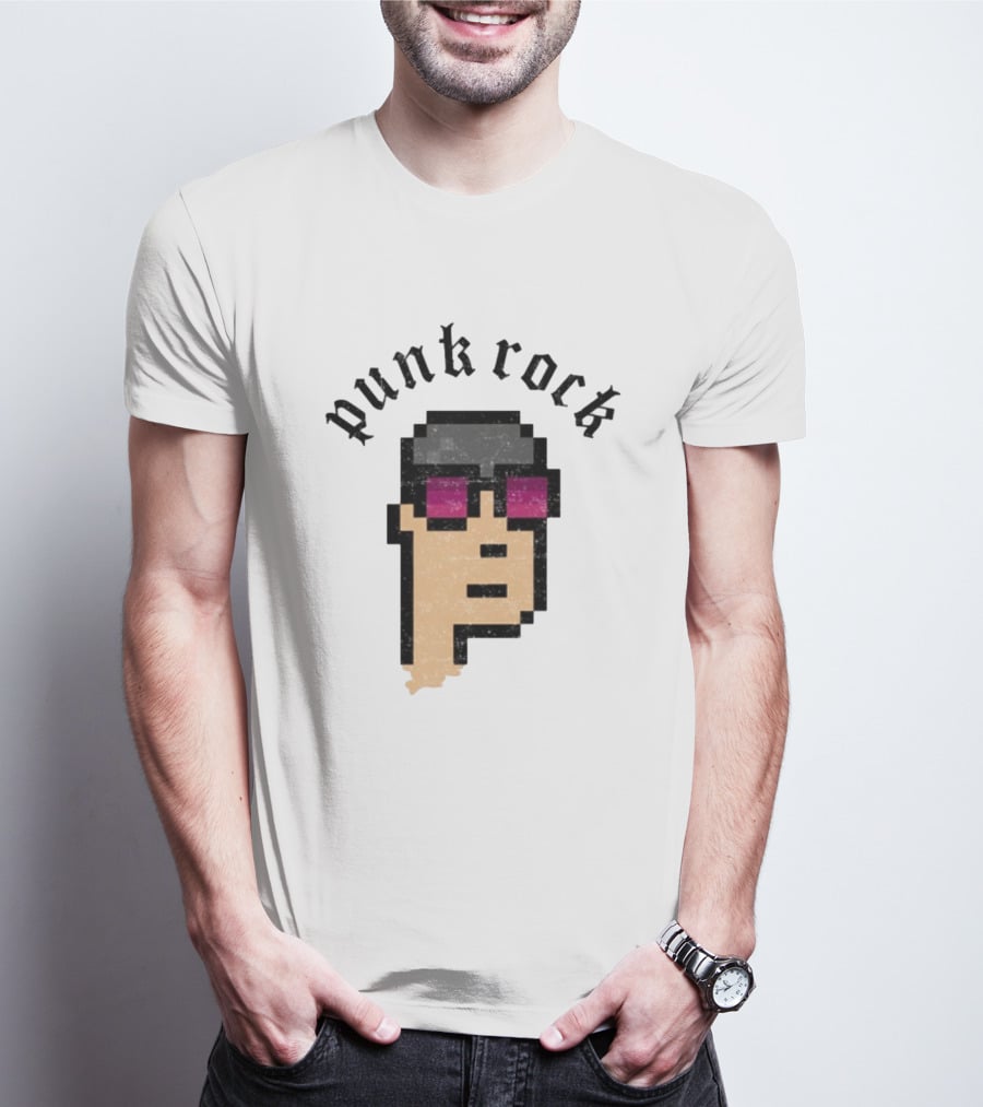 Punk Rock Pixel Art M Shadows T-Shirt