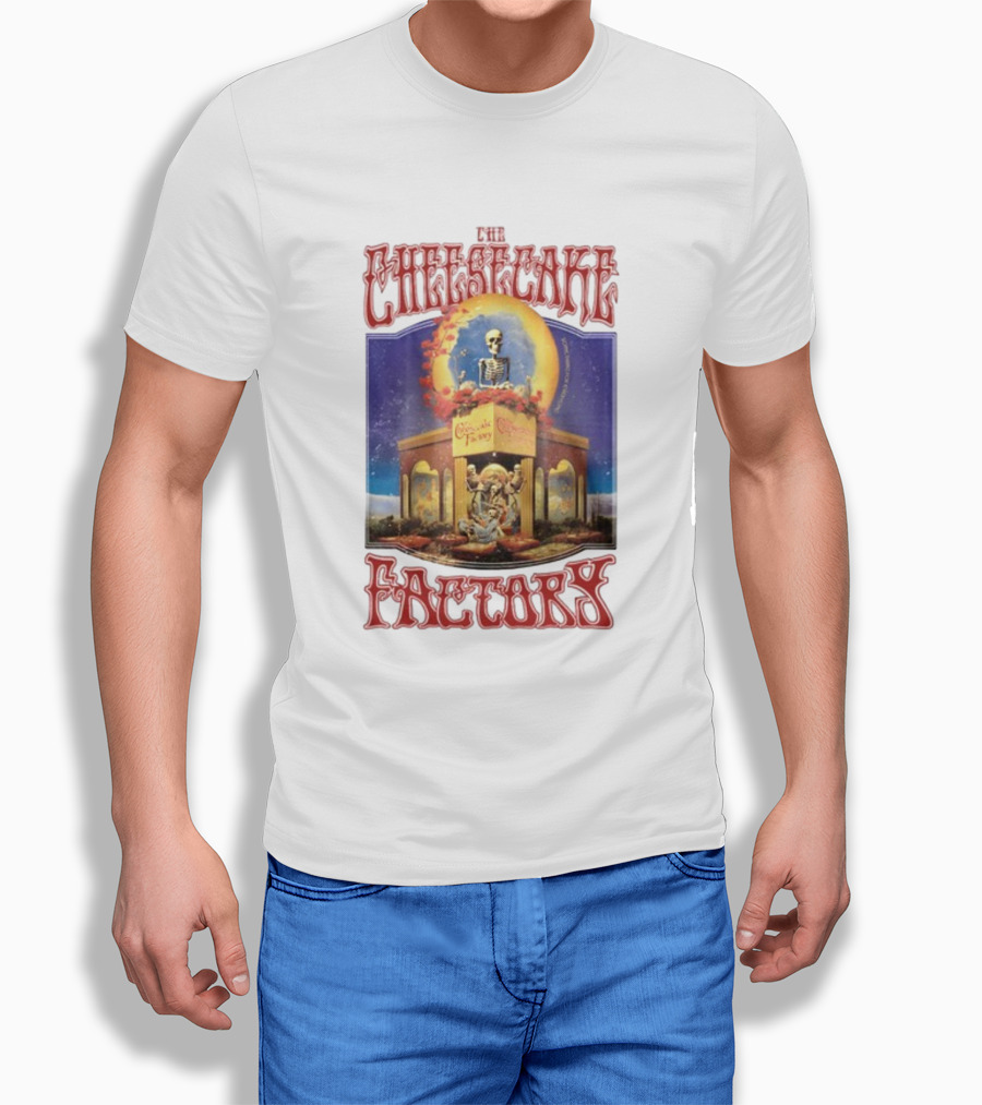 Waveygoods The Cheesecake Factory Skeleton Grateful Dead T-Shirt