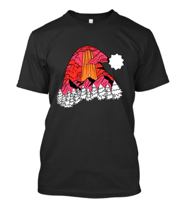 Home Free Texas Hill Christmas Santa Hat Mountain Scene T-Shirt