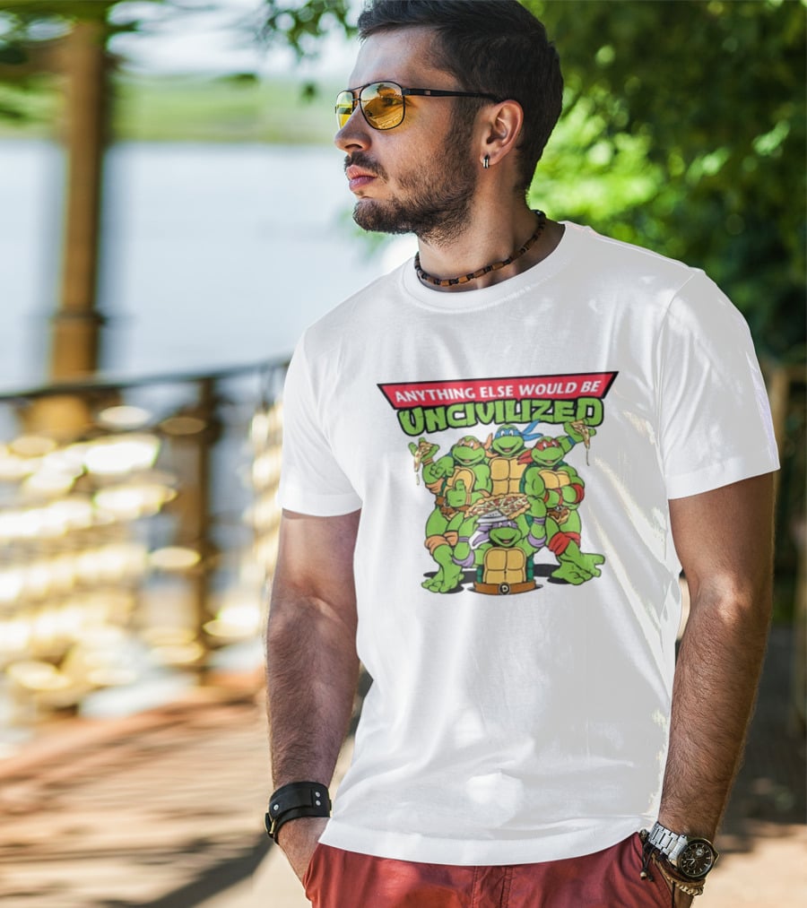 Teenage Mutant Ninja Turtles Anything Else Would Be Uncivilized Pizza Power T-Shirt
