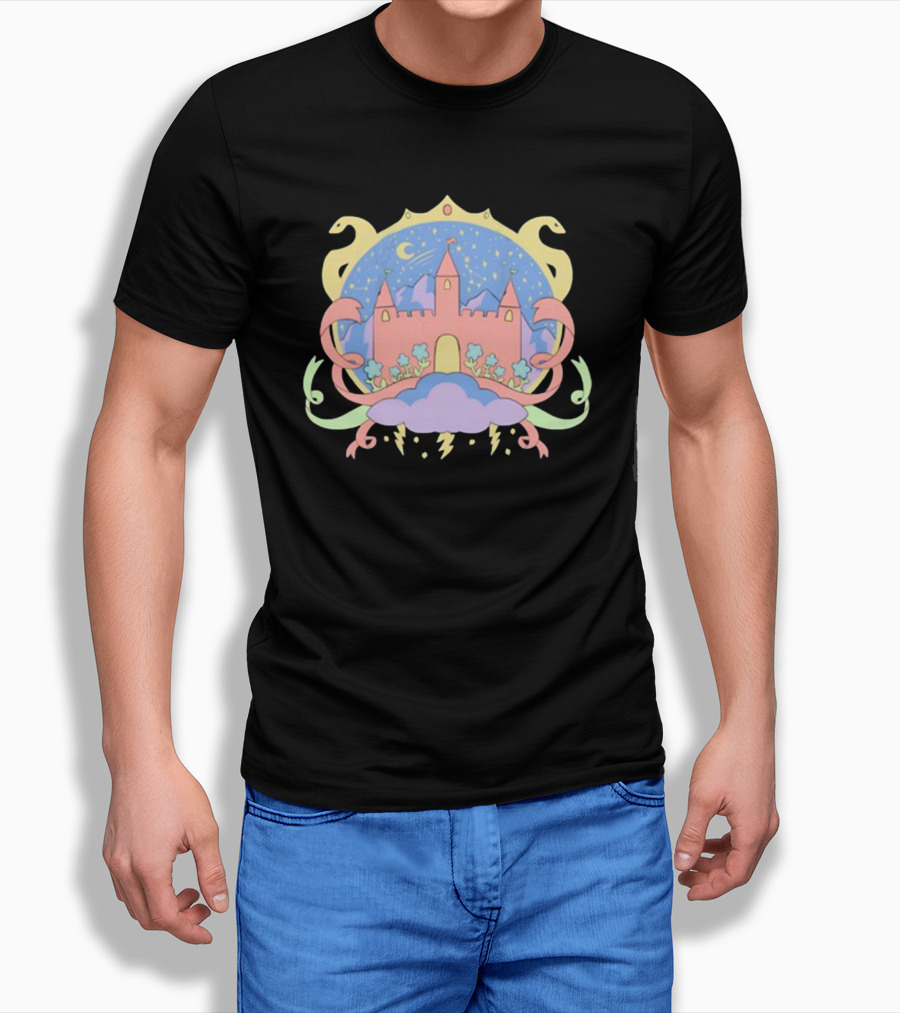 Holiday Castle Mystical Night With Serpents, Clouds, And Lightning T-Shirt