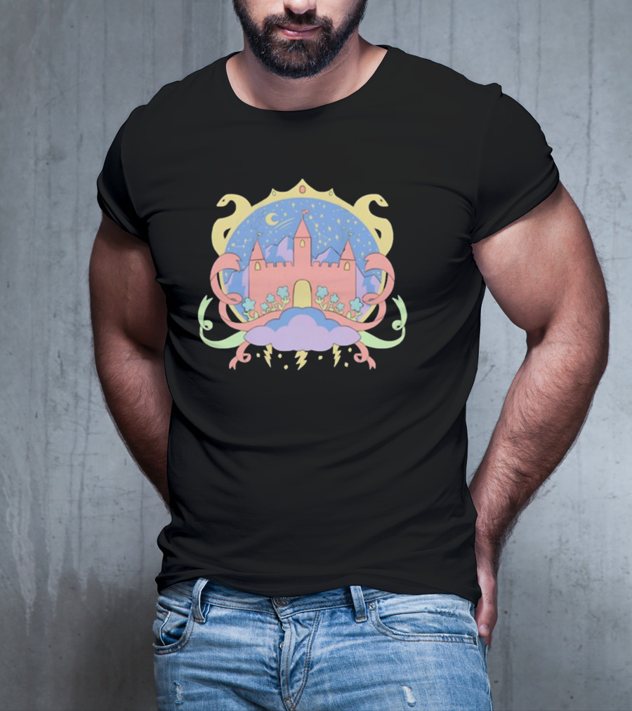 Holiday Castle Mystical Night With Serpents, Clouds, And Lightning T-Shirt
