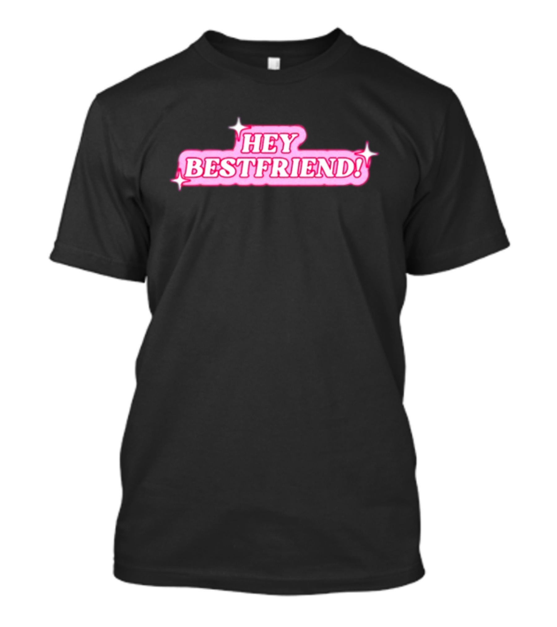 Alana Lintao Hey Bestfriend Pink Sparkle Text T-Shirt