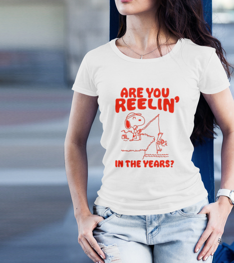 Snoopy Fishing 'Are You Reelin' In The Years?' T-Shirt