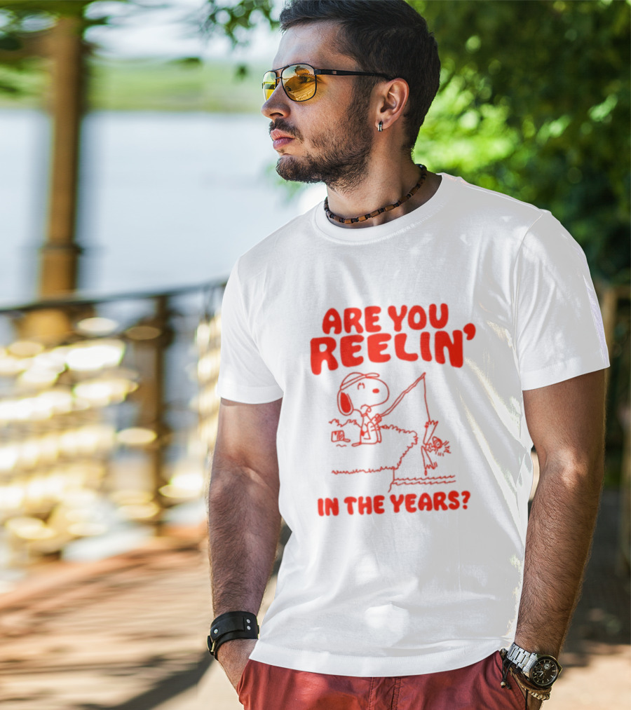 Snoopy Fishing 'Are You Reelin' In The Years?' T-Shirt