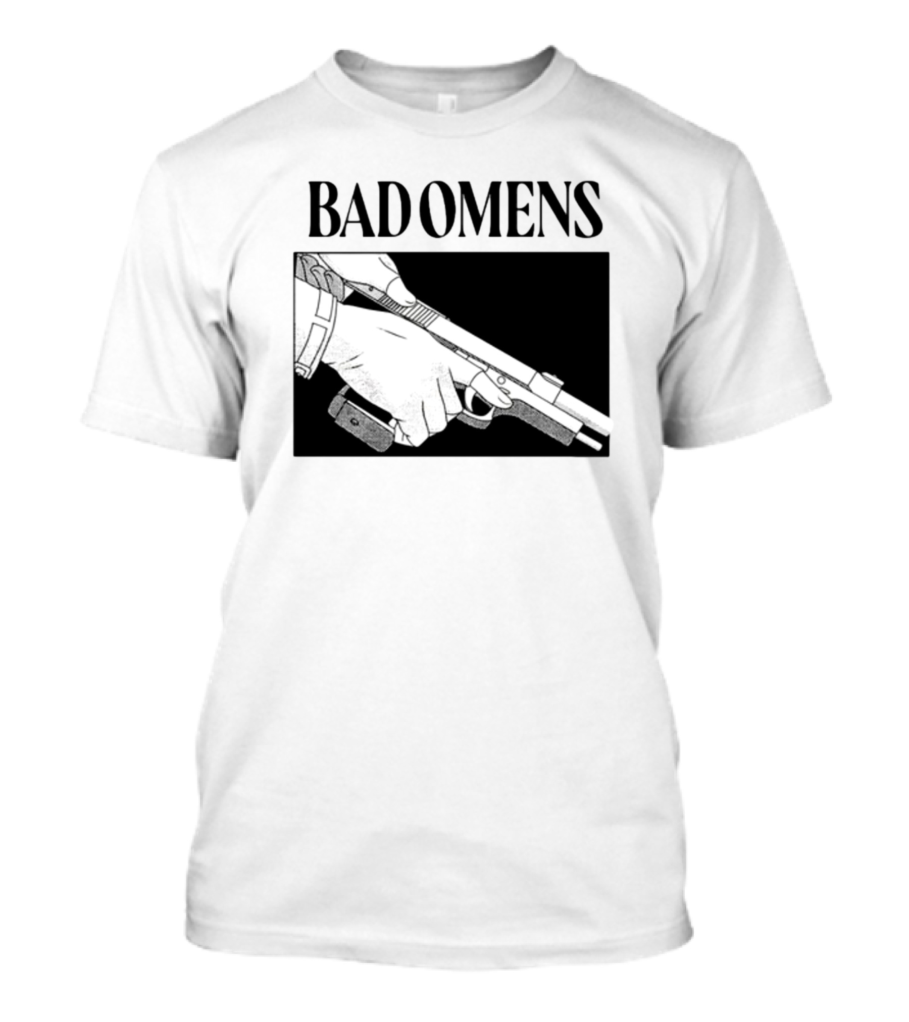 Bad Omens What's The Difference Between A God And Gun Hands Holding Gun T-Shirt