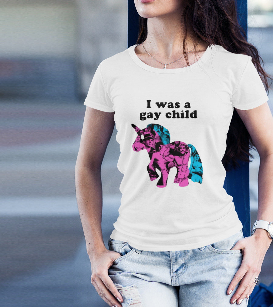 AndrewSylvesr Adrianandshane I Was A Gay Child Unicorn Collage T-Shirt