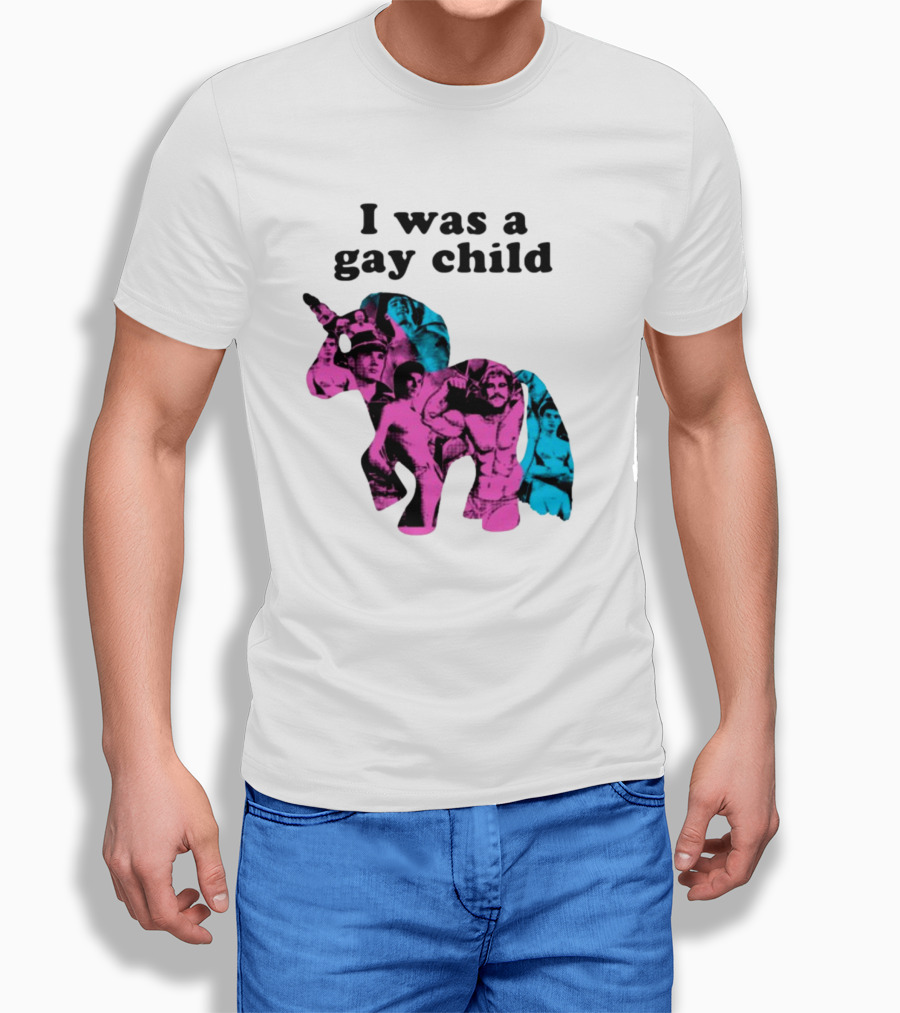 AndrewSylvesr Adrianandshane I Was A Gay Child Unicorn Collage T-Shirt