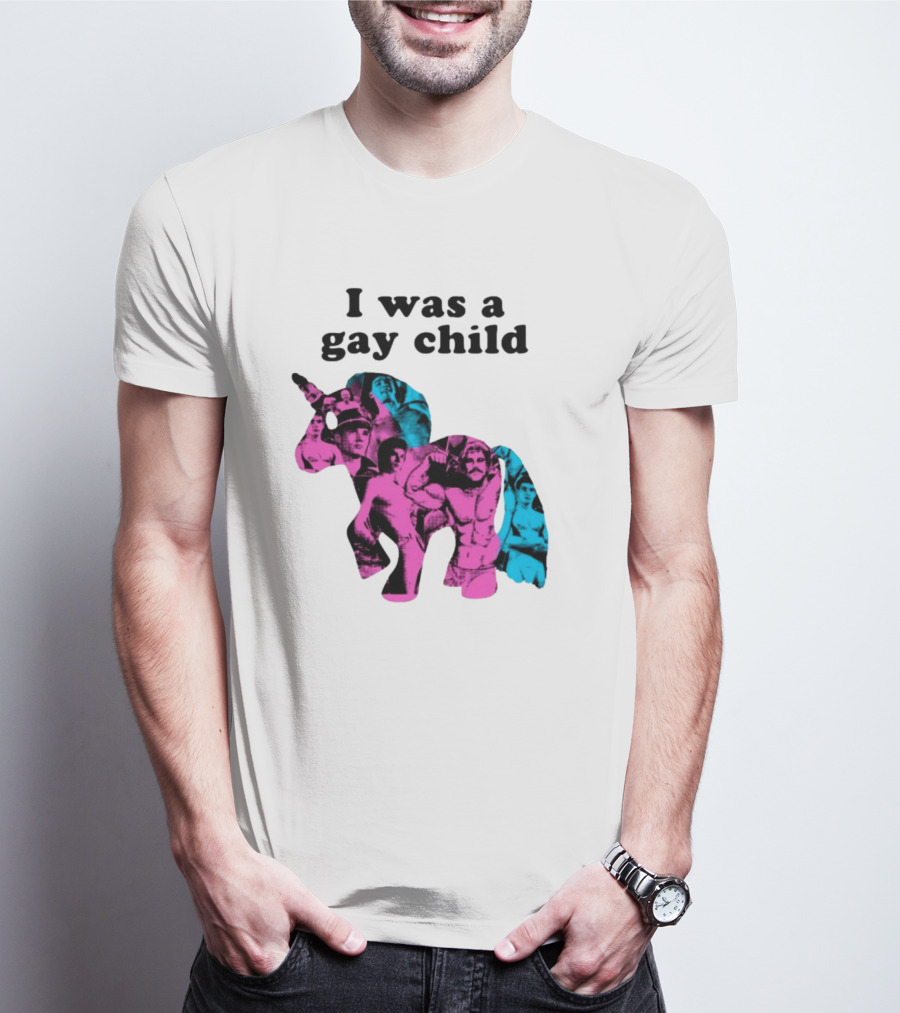 AndrewSylvesr Adrianandshane I Was A Gay Child Unicorn Collage T-Shirt