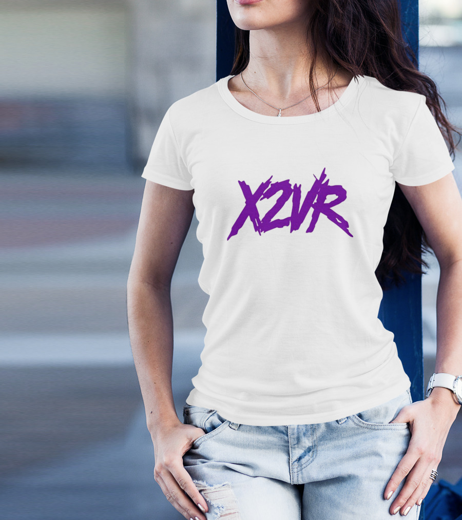 X2vr Grunge Purple Distressed Brushstroke T-Shirt