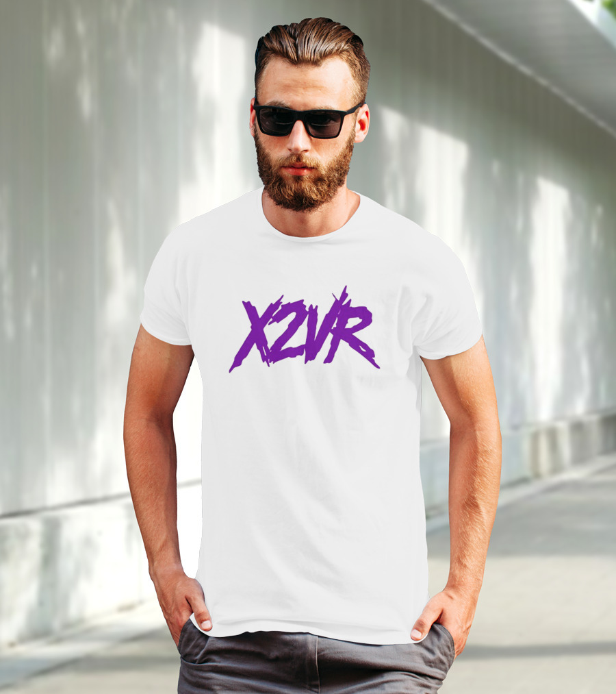 X2vr Grunge Purple Distressed Brushstroke T-Shirt