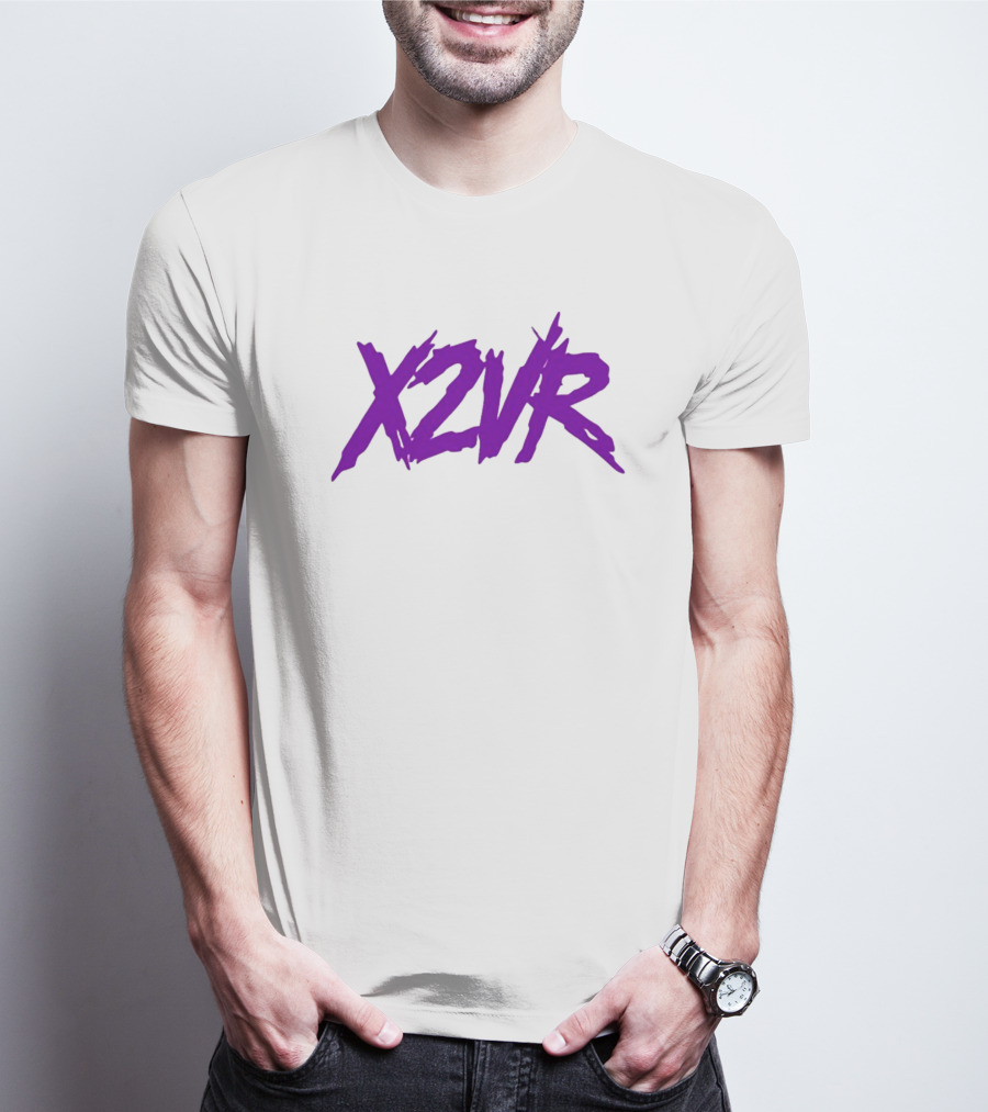 X2vr Grunge Purple Distressed Brushstroke T-Shirt