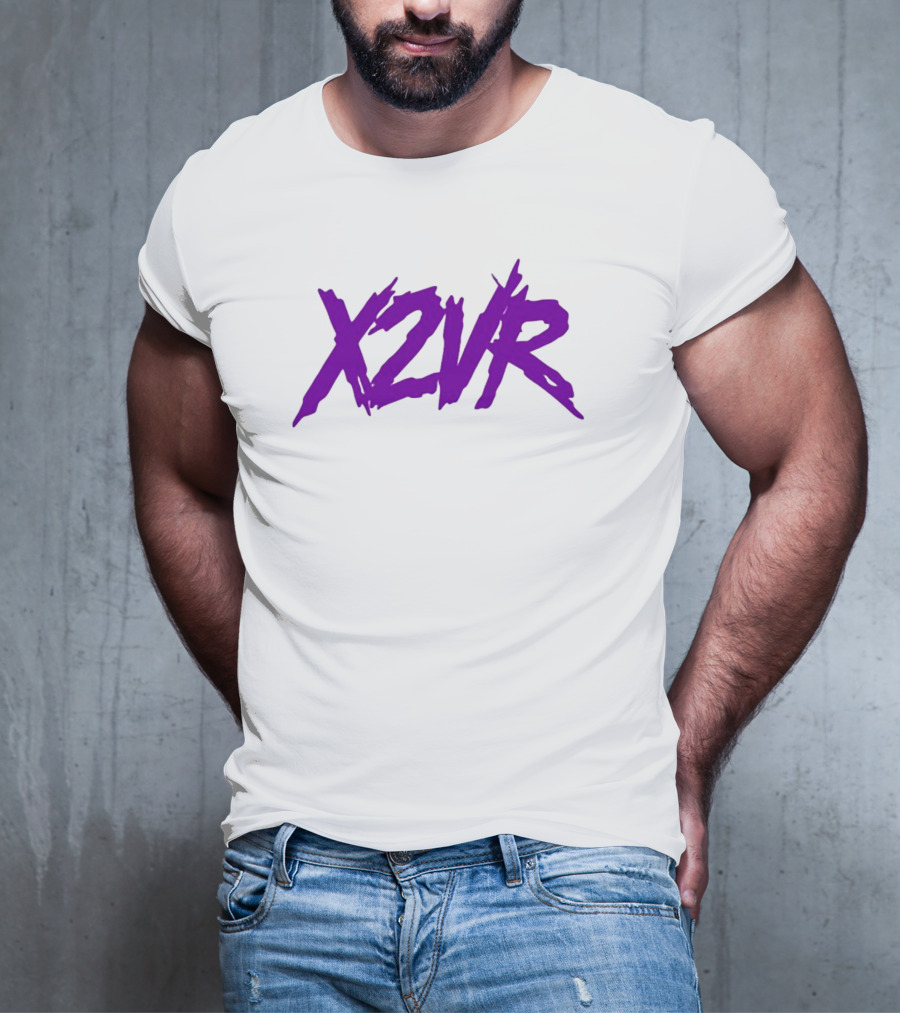 X2vr Grunge Purple Distressed Brushstroke T-Shirt
