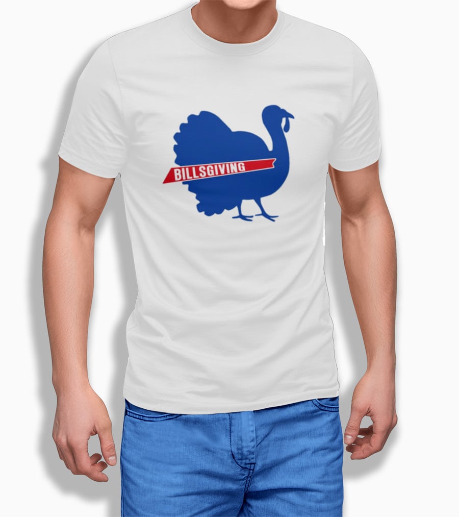 Billsgiving Turkey With Blue And Red T-Shirt
