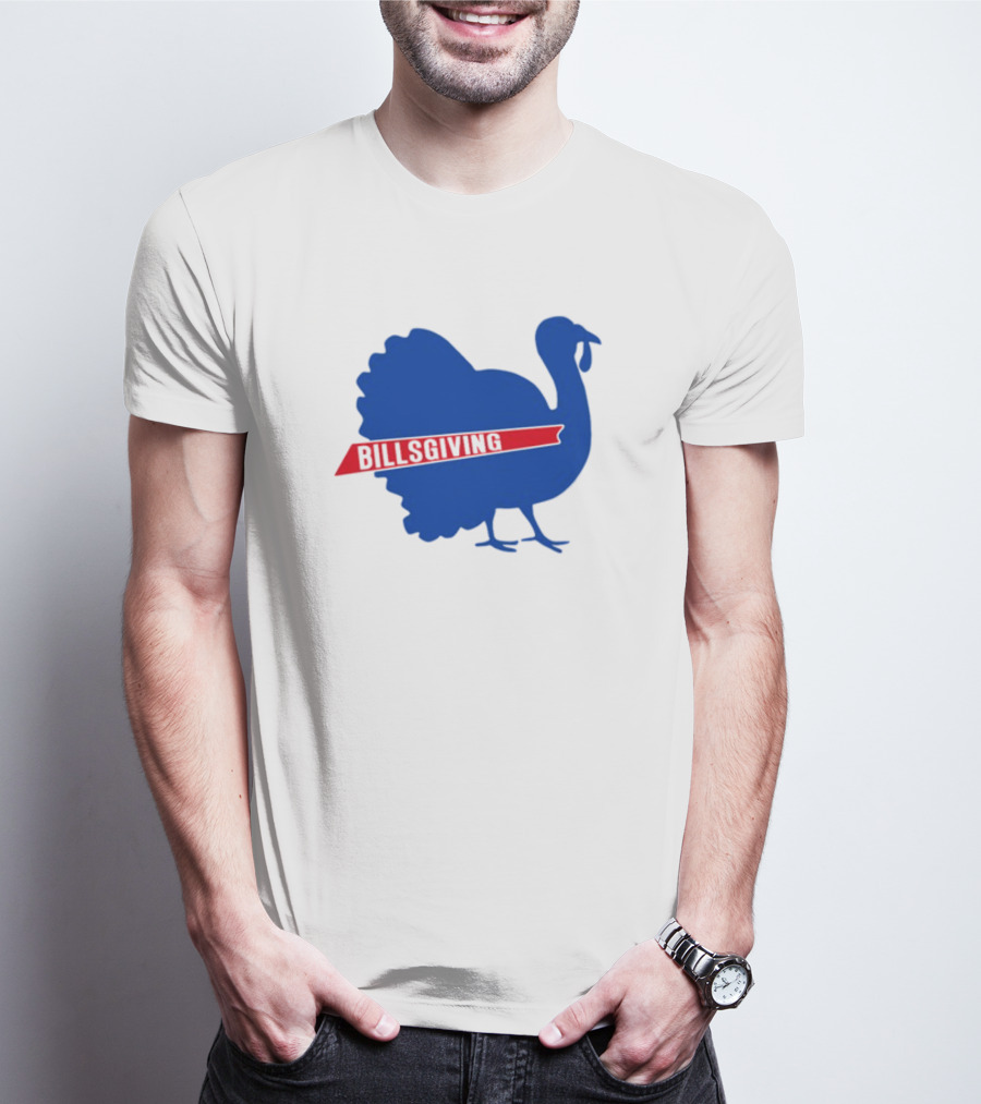 Billsgiving Turkey With Blue And Red T-Shirt