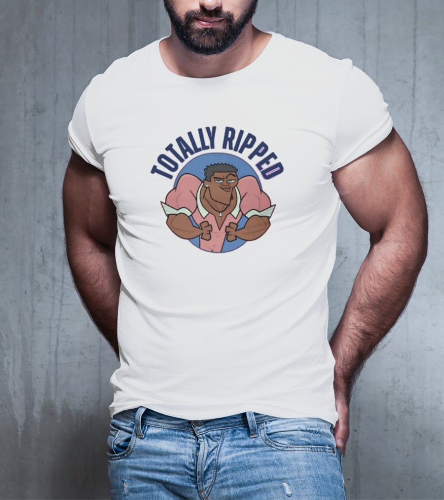 Totally Ripped Cartoon Character Flexing Muscles T-Shirt