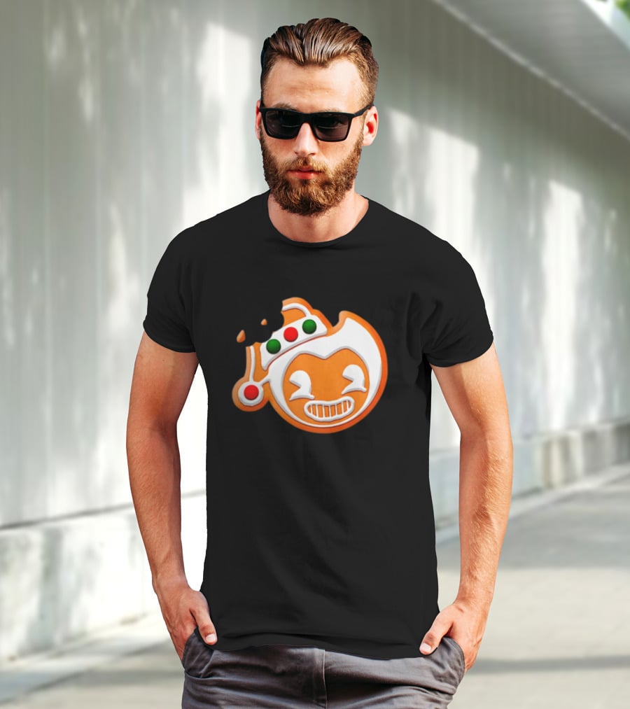 Bendy Gingerbread Christmas Cookie Bite T-Shirt