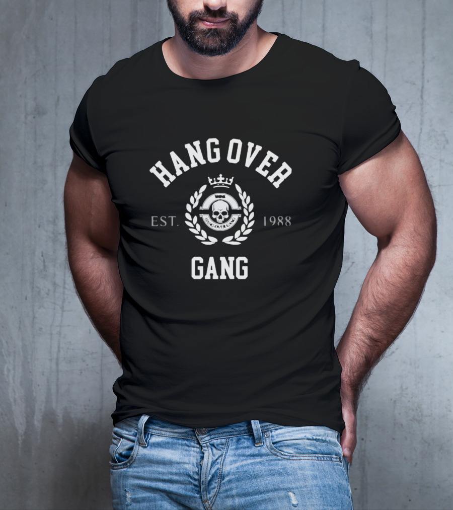 Hang Over Gang Est. 1988 Skull Crest Emblem T-Shirt