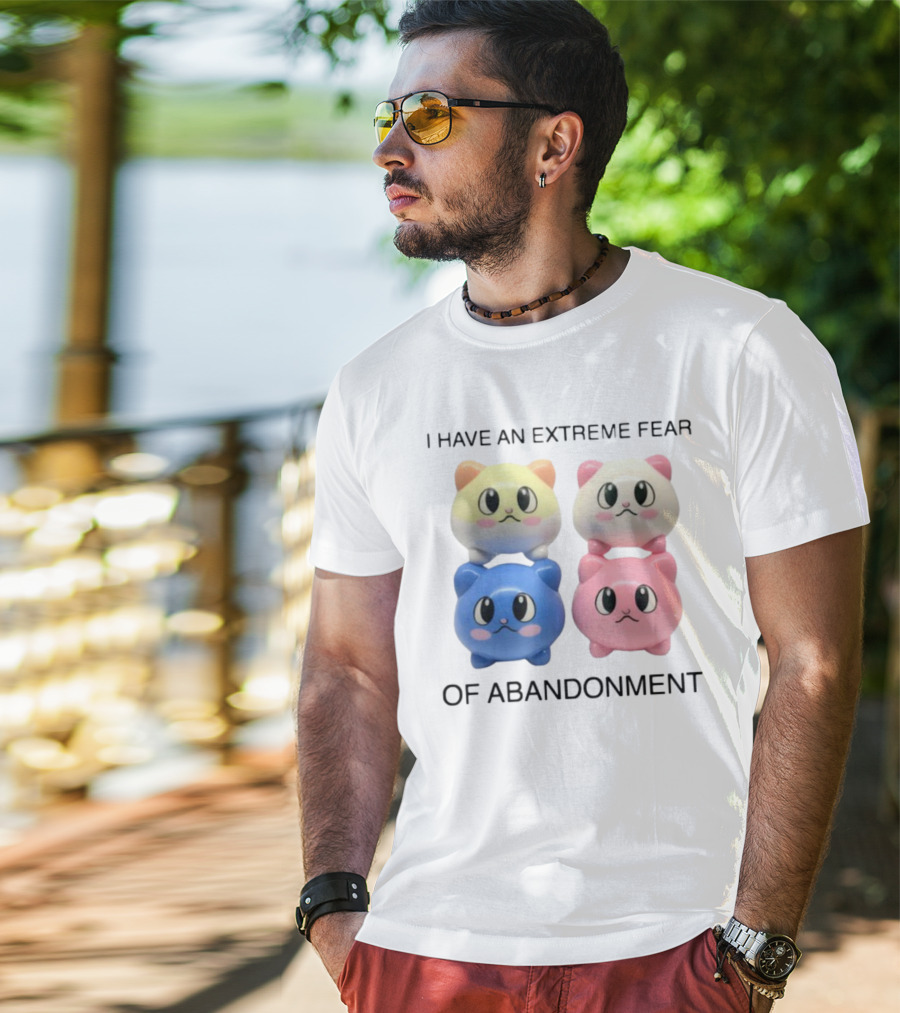 Kikillopieces I Have An Extreme Fear Of Abandonment Kawaii Cats T-Shirt