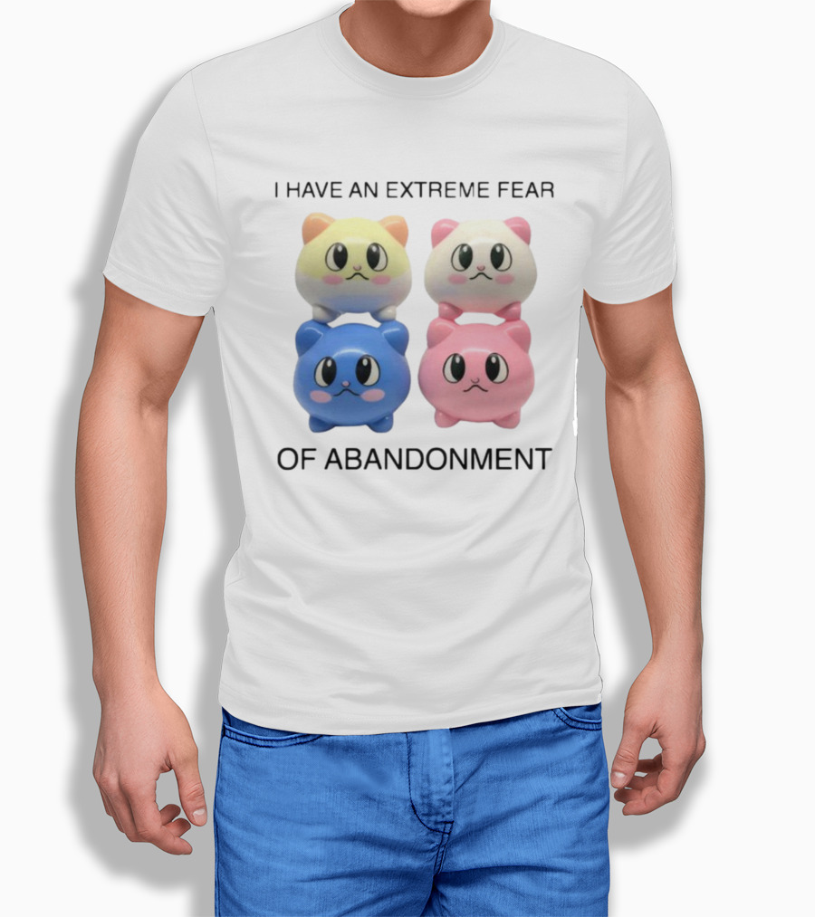Kikillopieces I Have An Extreme Fear Of Abandonment Kawaii Cats T-Shirt