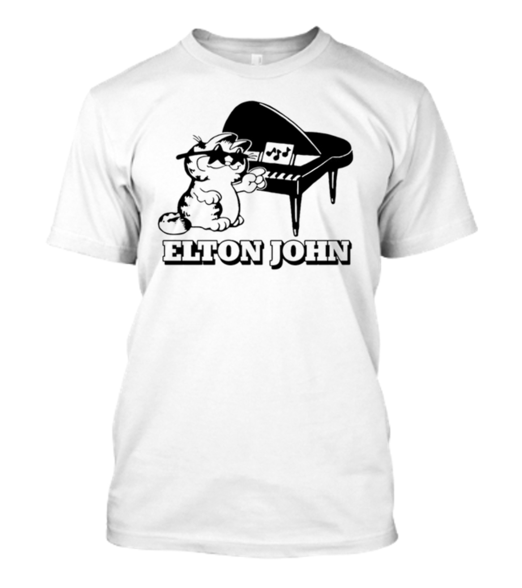 Garf At The Piano With Elton John Motif T-Shirt