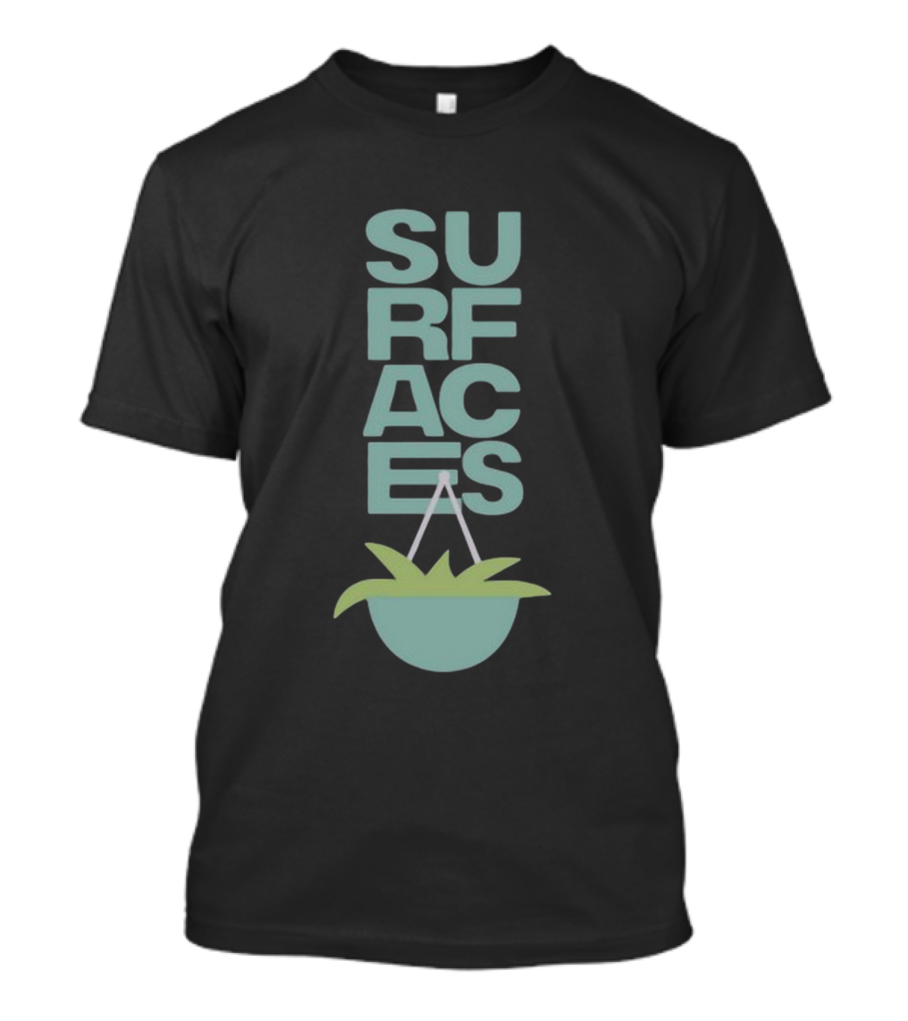 Surfacesmusic Where The Light Is Minimalist Plant Design Oil Green T-Shirt