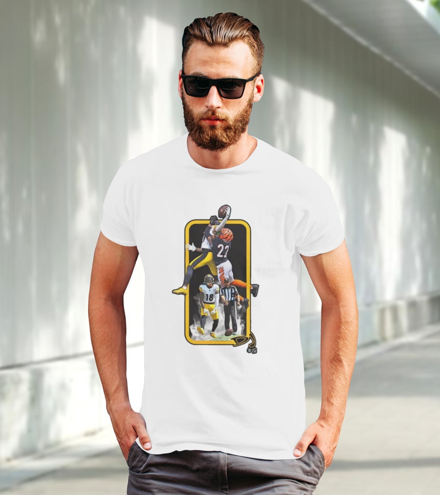 DJ #18 Big Play Football Match Jump Clash T-Shirt