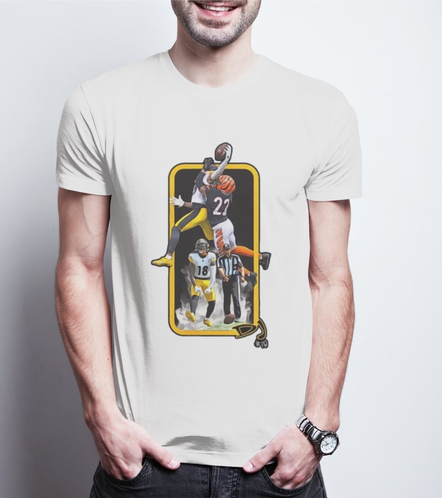 DJ #18 Big Play Football Match Jump Clash T-Shirt