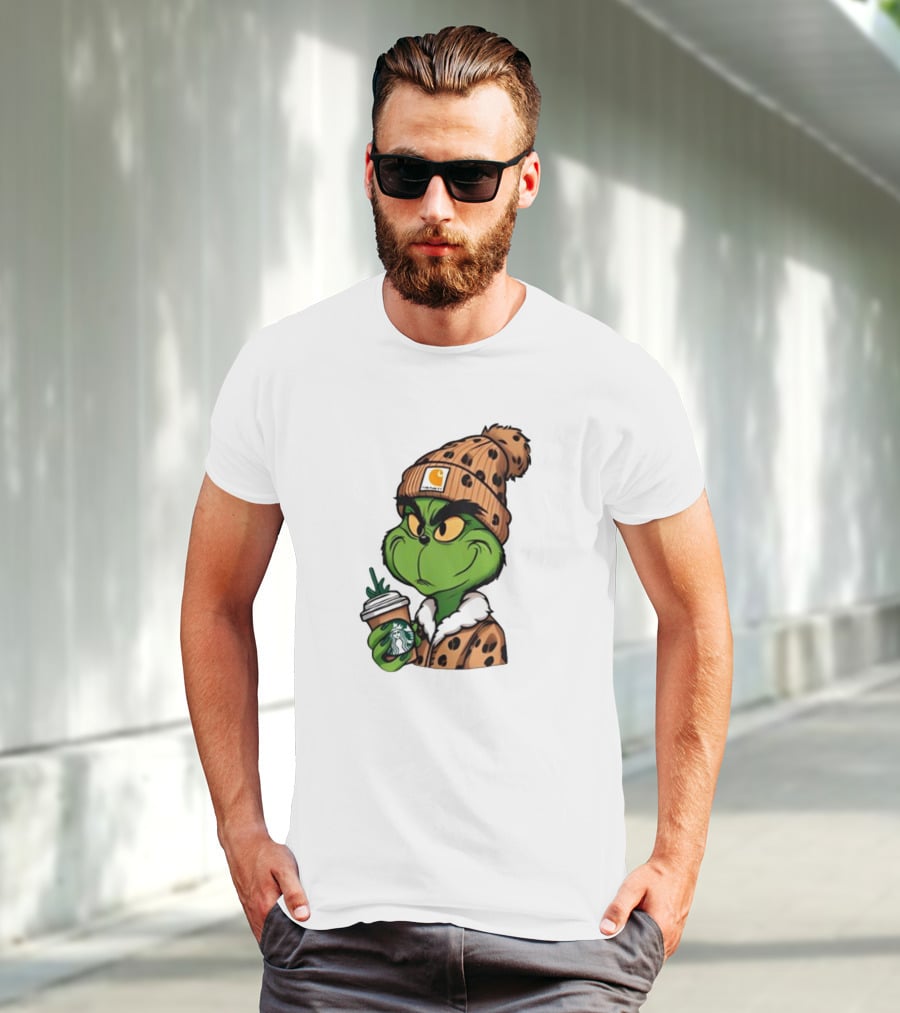 The Grinch Carhartt Beanie Starbucks Christmas T-Shirt