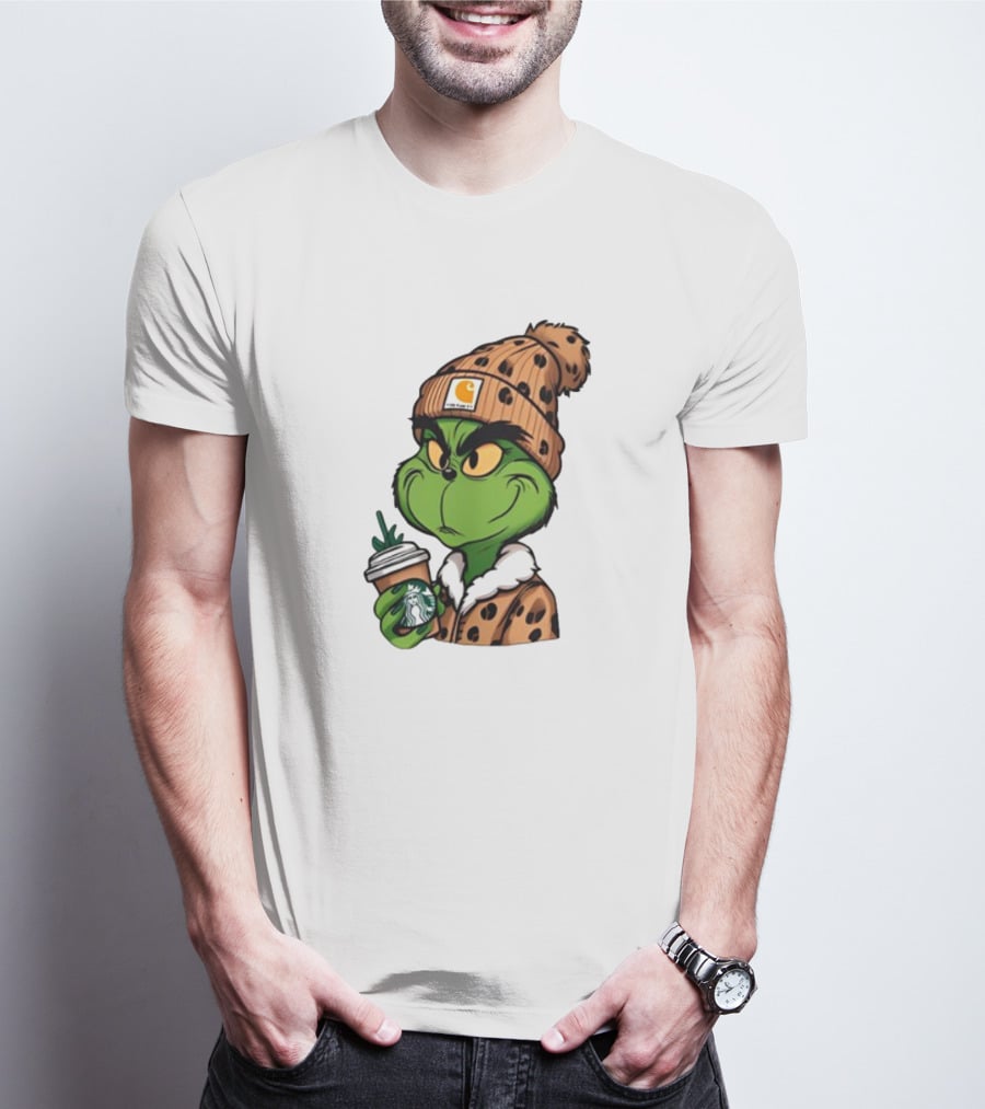 The Grinch Carhartt Beanie Starbucks Christmas T-Shirt