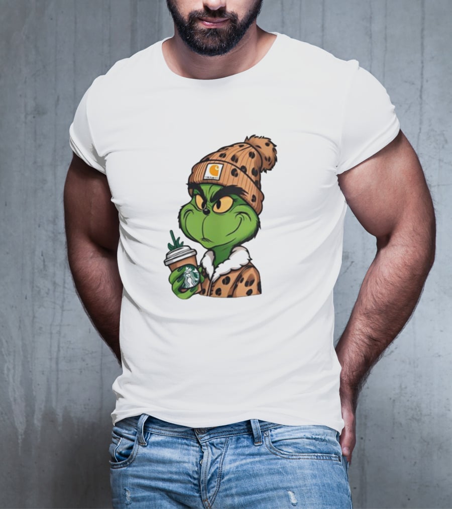 The Grinch Carhartt Beanie Starbucks Christmas T-Shirt