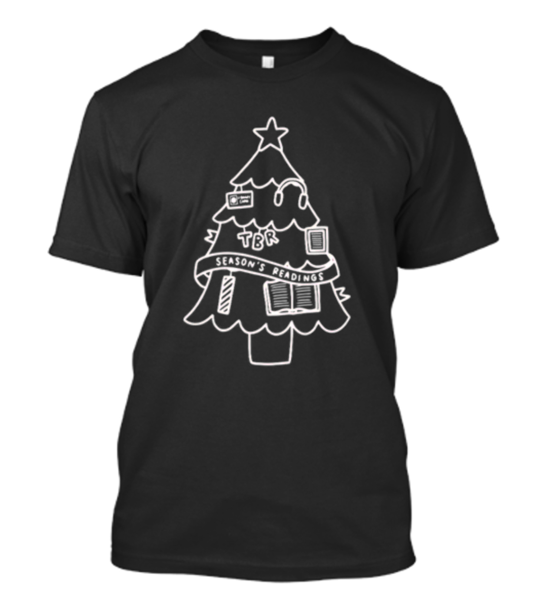 Season's Readings TBR Christmas Tree Book Stack T-Shirt