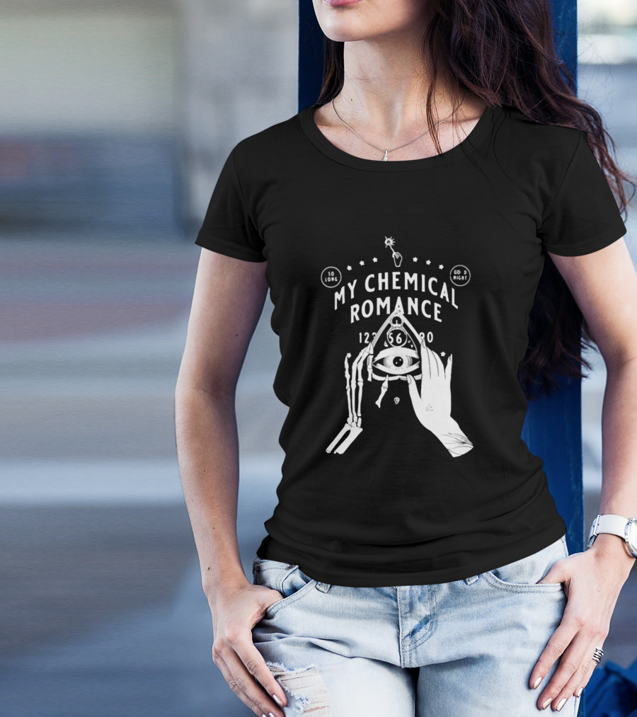 My Chemical Romance Spirit Board So Long Good Night Skeleton Hand Eye T-Shirt