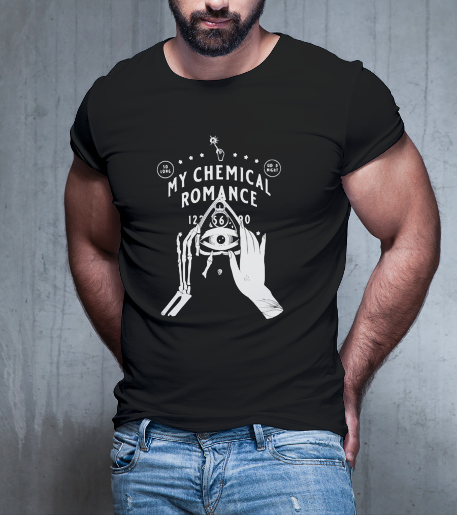 My Chemical Romance Spirit Board So Long Good Night Skeleton Hand Eye T-Shirt