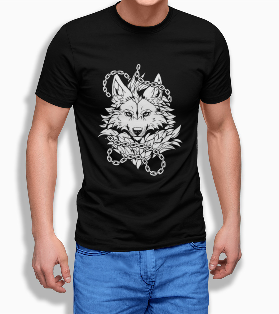 Wolf Head Enclosed By Chains T-Shirt
