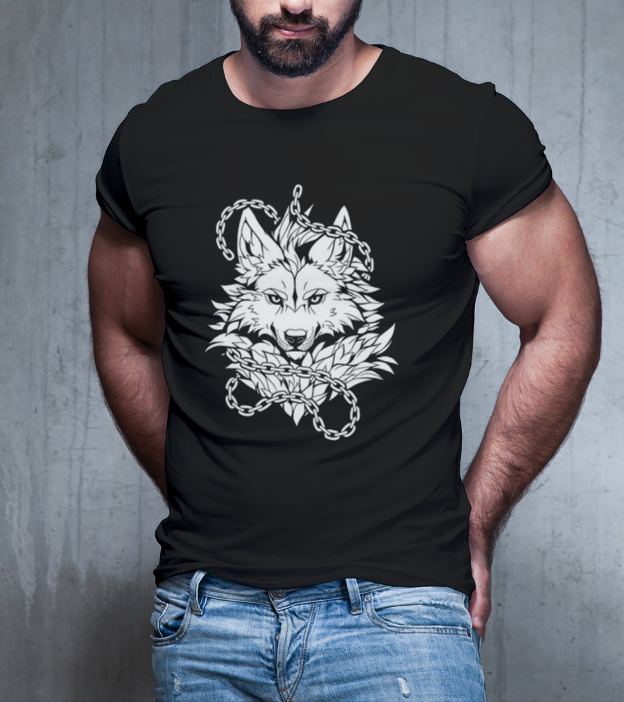 Wolf Head Enclosed By Chains T-Shirt