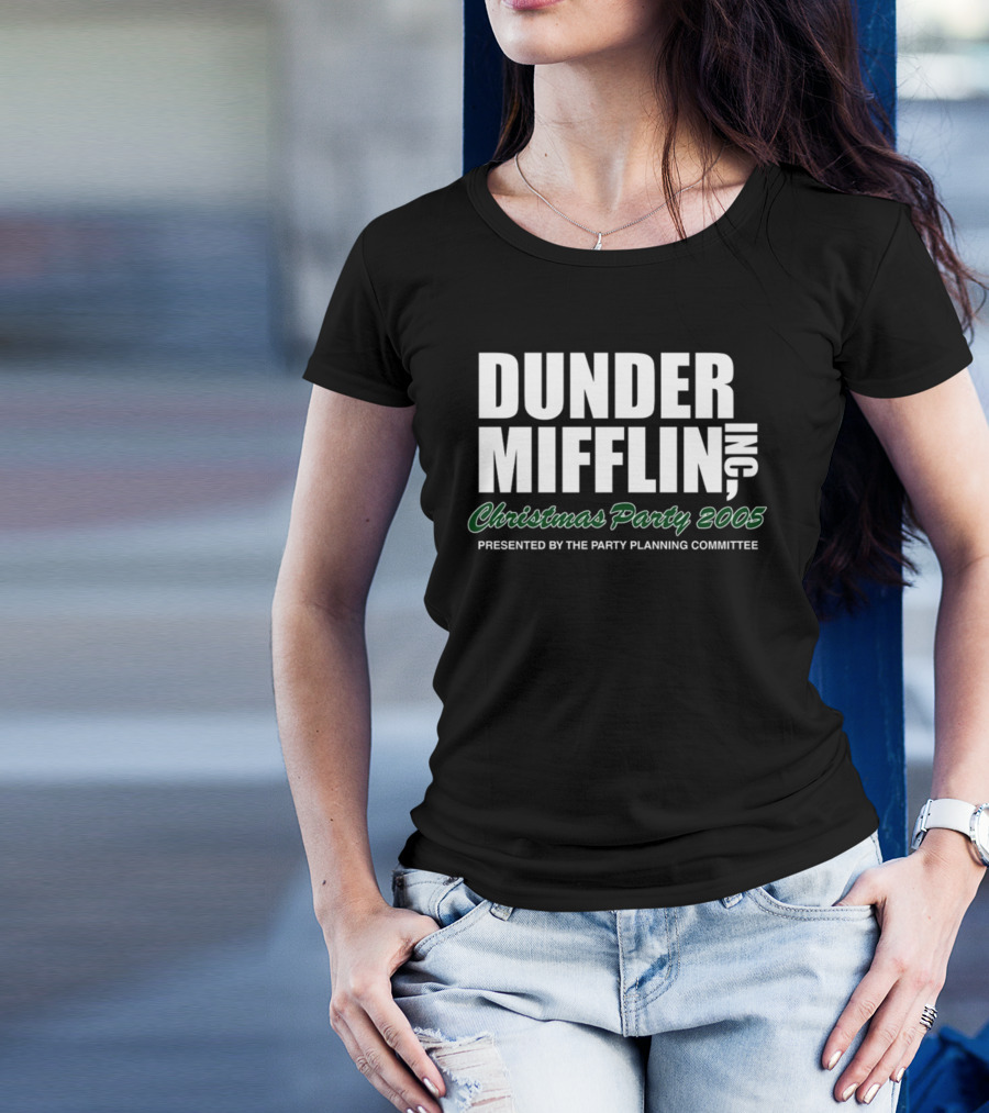 Dunder Mifflin Inc Christmas Party 2005 Presented By The Party Planning Committee Office Event T-Shirt