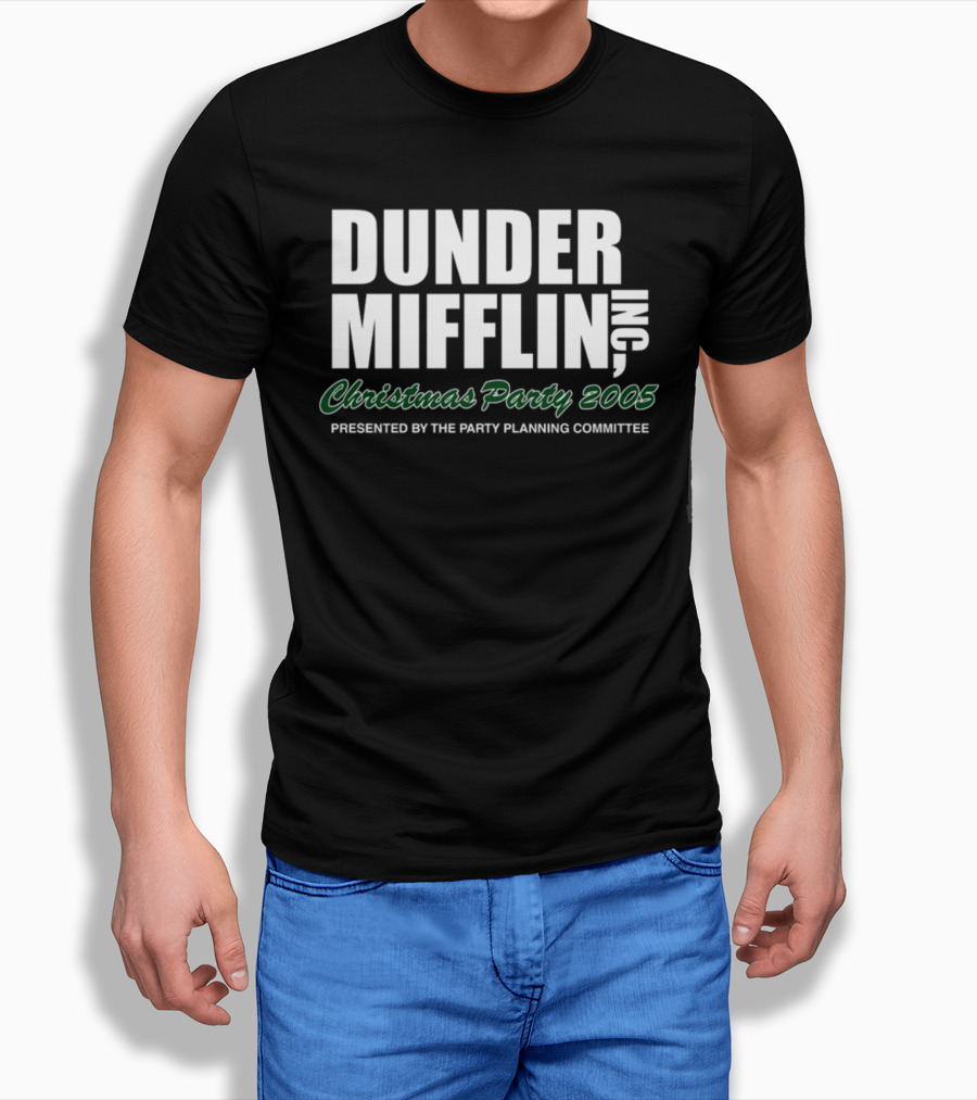 Dunder Mifflin Inc Christmas Party 2005 Presented By The Party Planning Committee Office Event T-Shirt